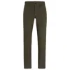 Hugo Boss Slim-fit Jeans In Two-tone Stretch Denim In Khaki