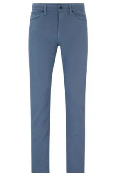 Hugo Boss Slim-fit Jeans In Two-tone Stretch Denim In Light Blue