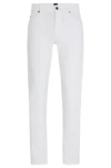 HUGO BOSS SLIM-FIT JEANS IN WHITE CASHMERE-TOUCH DENIM