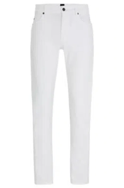Hugo Boss Slim-fit Jeans In White Cashmere-touch Denim