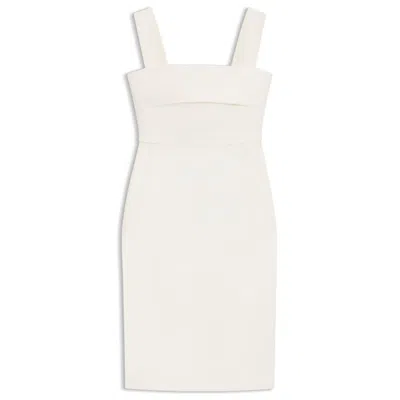 Hugo Boss Slim-fit Jersey Dress With Layered Detail In Neutral