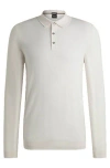 Hugo Boss Logo-embroidered Virgin Wool Polo Shirt In White