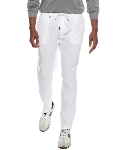 Hugo Boss Slim Fit Linen Pant In White