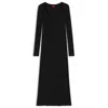Hugo Boss Slim-fit Midi Dress In Ribbed Crepe Fabric In Black