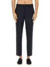 Hugo Boss Tailored Trousers With Belt Loops And Pockets In Blue