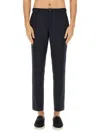Hugo Boss Tailored Trousers With Belt Loops And Pockets In Blue