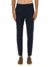 Hugo Boss Tailored Trousers With Belt Loops And Pockets In Blue