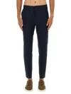 Hugo Boss Tailored Trousers With Belt Loops And Pockets In Blue