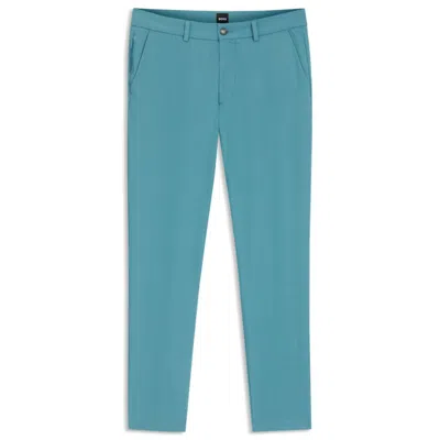 Hugo Boss Slim-fit Pants In A Stretch-cotton In Blue
