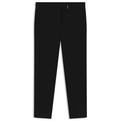 Hugo Boss Slim-fit Pants In Micro-structured Stretch Fabric In Black