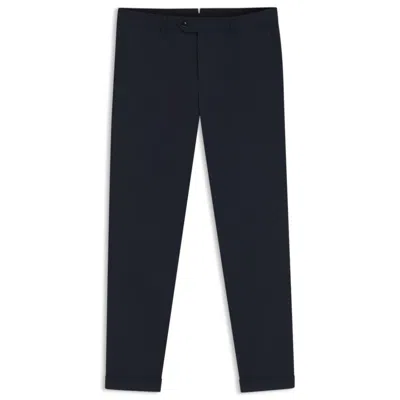 Hugo Boss Delaware Slim-fit Trousers In Brushed Satin In Blue