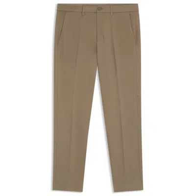 Hugo Boss Slim-fit Pants In Water-repellent Stretch Fabric In Brown
