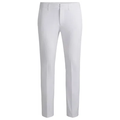 Hugo Boss Slim-fit Pants In Water-repellent Stretch Fabric In White