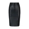 HUGO BOSS SLIM-FIT PENCIL SKIRT IN GRAINED LEATHER