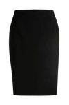 Hugo Boss Slim-fit Pencil Skirt In Virgin Wool In Black