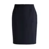 Hugo Boss Slim-fit Pencil Skirt In Virgin Wool In Blue