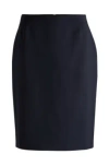Hugo Boss Slim-fit Pencil Skirt In Virgin Wool In Dark Blue