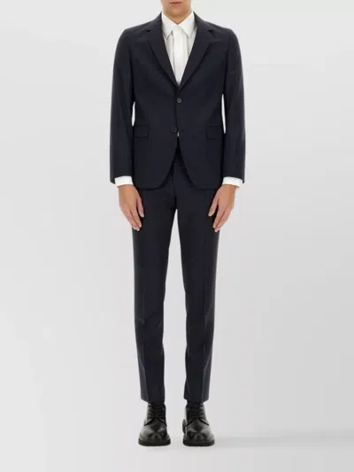 Hugo Boss Tailored Suit Buttoned Cuffs In Blue