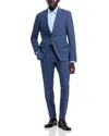 Hugo Boss Slim Fit Plaid Suit In Navy