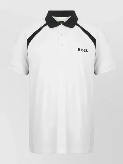 Hugo Boss Quick-dry Slim-fit Polo Shirt With Four-way Stretch In White