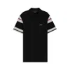 Hugo Boss Slim-fit Polo Shirt In Cotton With Block Stripes In Black