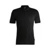 Hugo Boss Regular-fit Polo Shirt In Mercerized Italian Cotton In Black