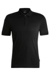 Hugo Boss Regular-fit Polo Shirt In Mercerized Italian Cotton In Black