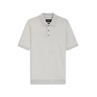 Hugo Boss Slim-fit Polo Shirt In Mercerized Cotton In Gray