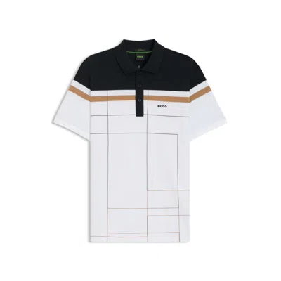 Hugo Boss Slim-fit Polo Shirt In Quick-dry Stretch Cotton In White