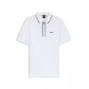 Hugo Boss Mens White Logo-print Short-sleeve Stretch-cotton Polo Xxl In White