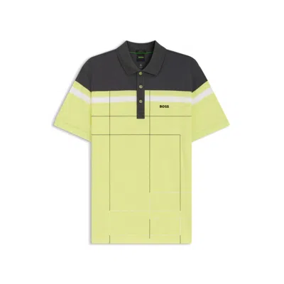 Hugo Boss Slim-fit Polo Shirt In Quick-dry Stretch Cotton In Yellow