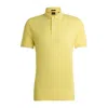 Hugo Boss Stretch-cotton Slim-fit Polo Shirt With Logo Patch In Yellow