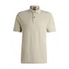 Hugo Boss Slim-fit Polo Shirt In Washed Stretch-cotton Piqué In Beige