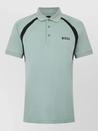 Hugo Boss Slim Fit Polo Shirt Stretch Fabric In Green