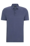 Hugo Boss Slim-fit Polo Shirt With Striped Collar In Dark Blue