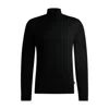 Hugo Boss Slim-fit Rollneck Sweater In Wool In Black