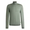 Hugo Boss Slim-fit Rollneck Sweater In Virgin Wool In Green