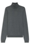 Hugo Boss Slim-fit Rollneck Sweater In Wool In Grey