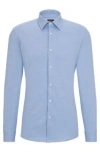 Hugo Boss Slim-fit Shirt In A Cotton Blend In Light Blue