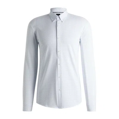 HUGO BOSS SLIM-FIT SHIRT IN A PRINTED COTTON BLEND