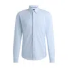 Hugo Boss Slim-fit Shirt In Printed Performance-stretch Jersey In Blue