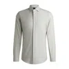 Hugo Boss Slim-fit Shirt In A Structured Cotton Blend In Green