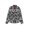 Hugo Boss Slim-fit Shirt In Abstract-printed Cotton Poplin In Black