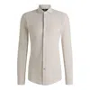 Hugo Boss Regular-fit Long-sleeved Shirt In Cotton Dobby In Beige