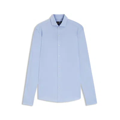 HUGO BOSS SLIM-FIT SHIRT IN COTTON-PIQUÉ JERSEY