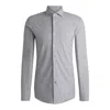 Hugo Boss Slim-fit Shirt In Cotton-piqué Jersey In Grey