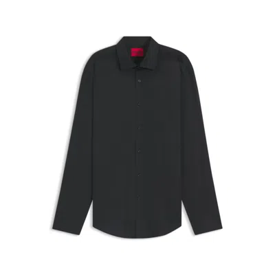 HUGO BOSS SLIM-FIT SHIRT IN COTTON WITH LOGO JACQUARD