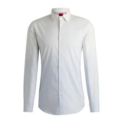 Hugo Boss Spread-collar Cotton Shirt In White