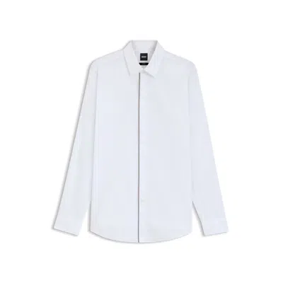 Hugo Boss Slim-fit Shirt In Easy-iron Austrian Cotton Poplin In White