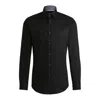Hugo Boss Slim-fit Shirt In Easy-iron Cotton Poplin In Black